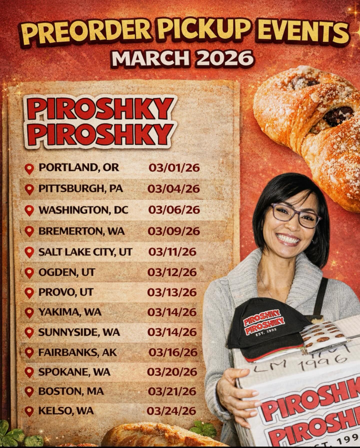 Piroshky - We’re coming to your city! Our March 2026 Preorder Pickup ...