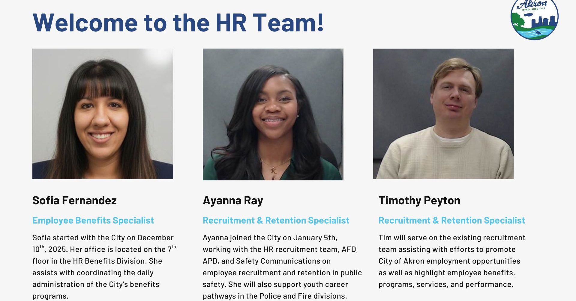 City of Akron, Department of Human Resources | Akron OH