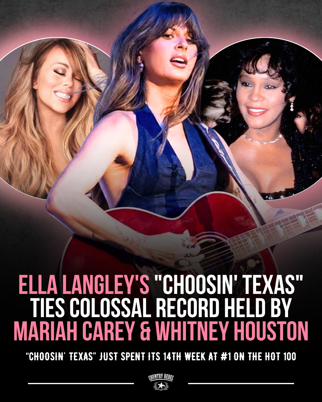Ella Langley is poised to tie Whitney Houston and Mariah Carey as
