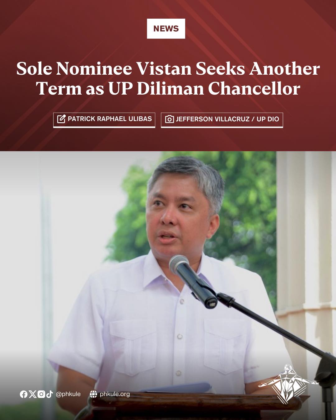 Incumbent Chancellor Edgardo Carlo... - Philippine Collegian | Facebook