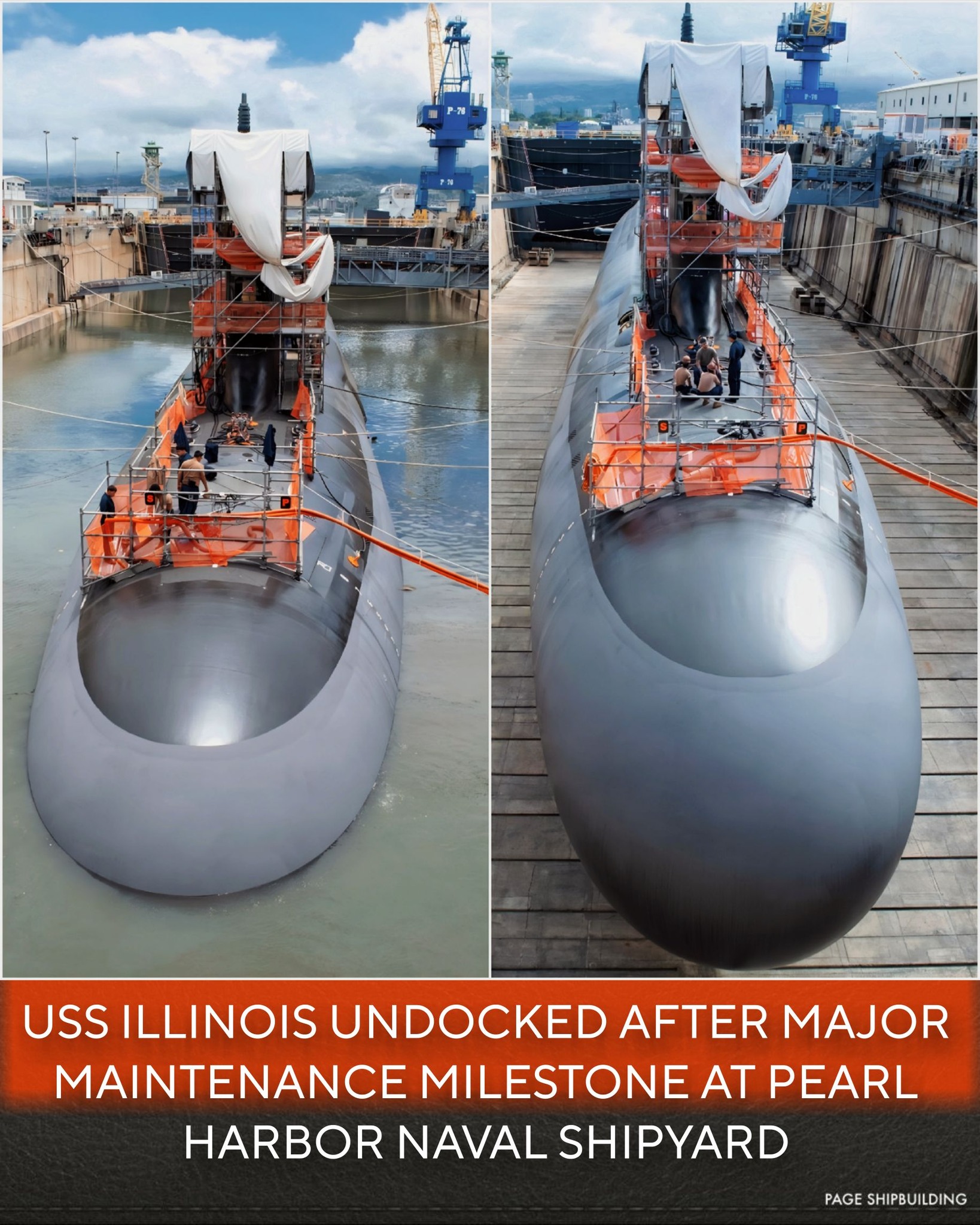 The U.S. Navy's Virginia-class fast-attack submarine USS Illinois