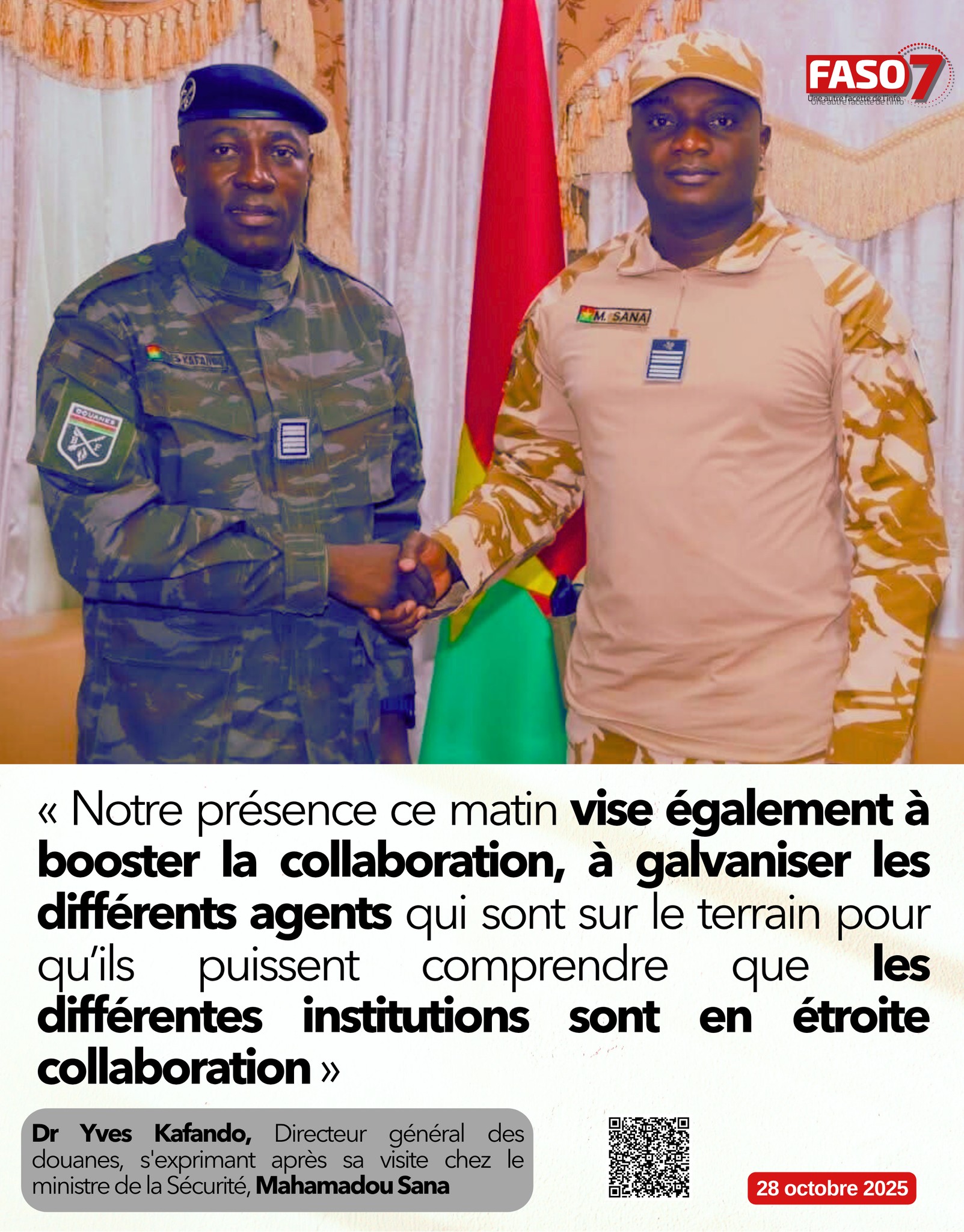 Faso7 - 🔴Burkina Faso : Les Douanes et la Sécurité réaffirment leur ...