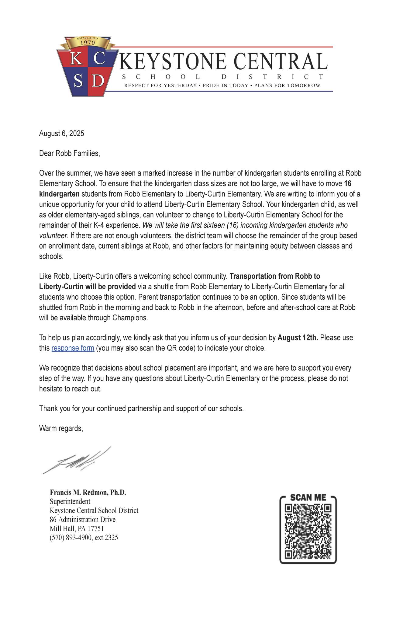 Keystone - Hello Robb Families, If you have an incoming Kindergarten ...