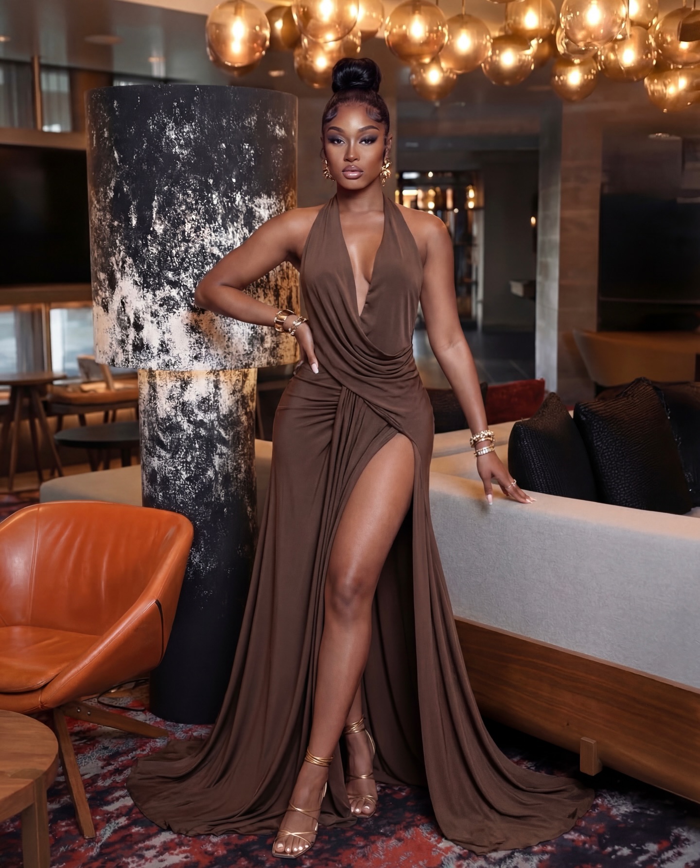 sienna halter maxi dress Your favorite just restocked. Final restock, hurry before it's gone https://www.naluboutique.com/collections/new-arrivals/products/brown-sienna -drape-halter-maxi-dress Size_6 - 9 months