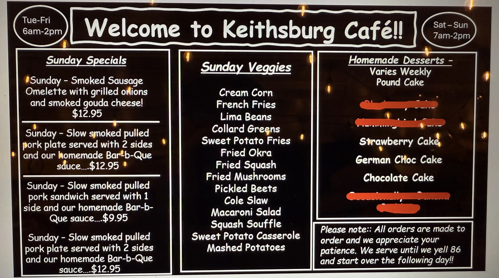 Keithsburg - Check out our special Sunday menu. We're featuring BBQ ...