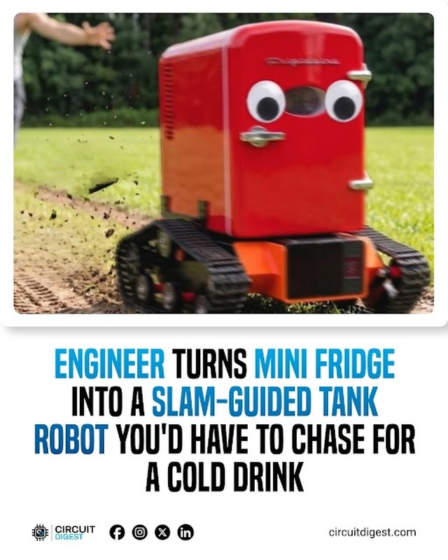 Engineer Dorian Todd turned a mini fridge into an autonomous tank