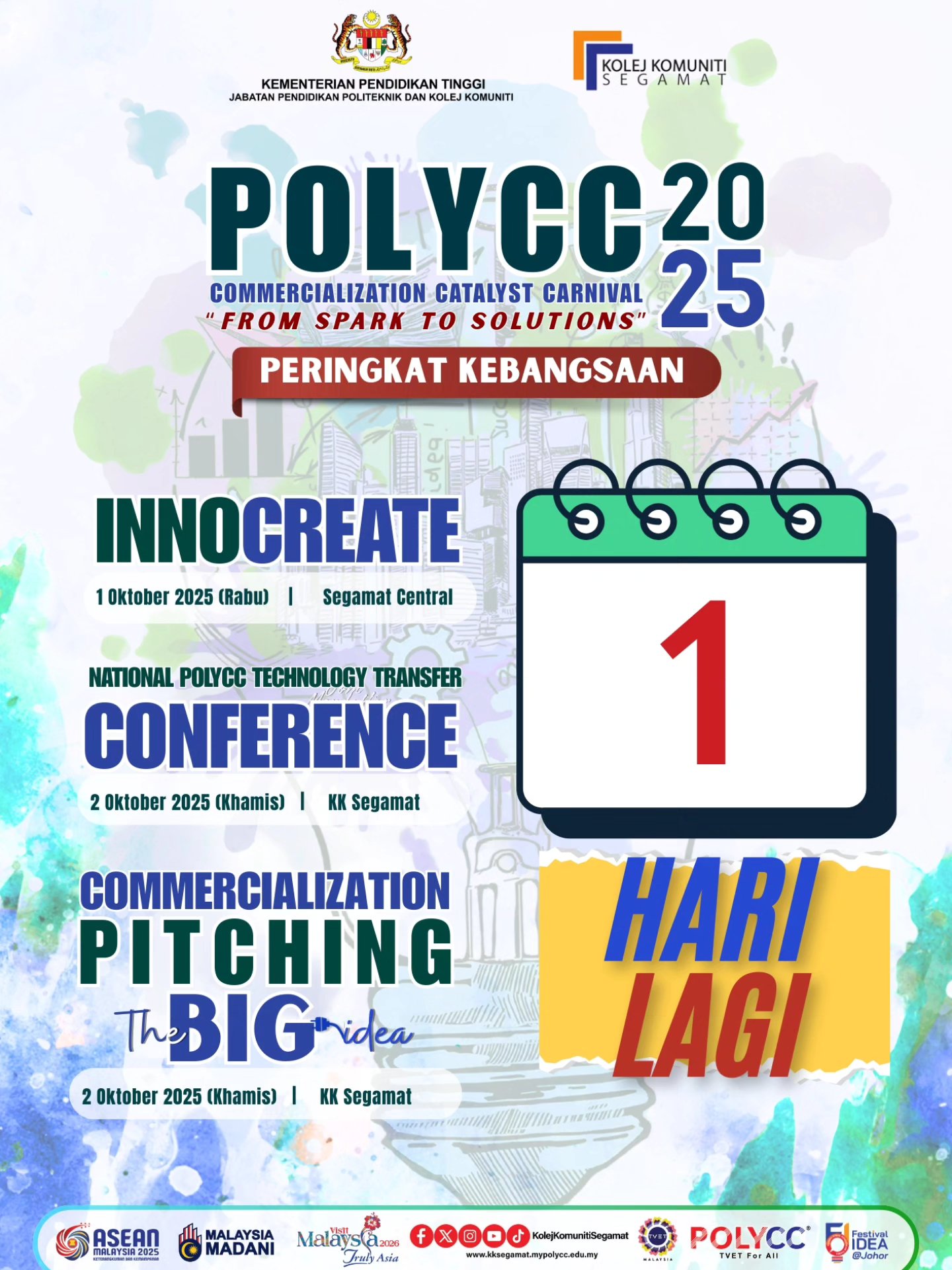 Kolej - 1 HARI LAGI 📣📣 POLYCC COMMERCIALIZATION CATALYST CARNIVAL 2025 ...