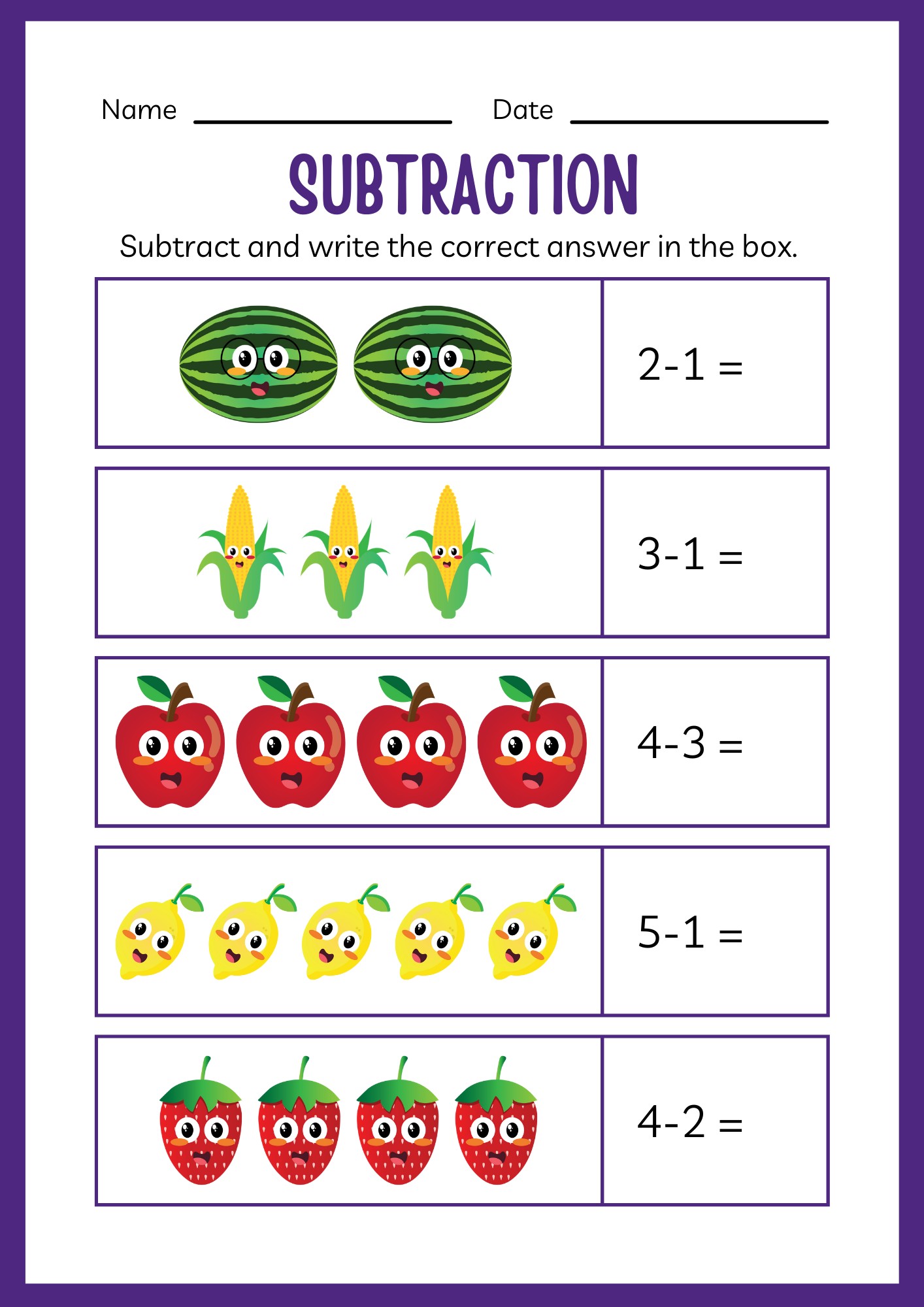 Subtraction Activity sheets #math... - Learning Materials | Facebook