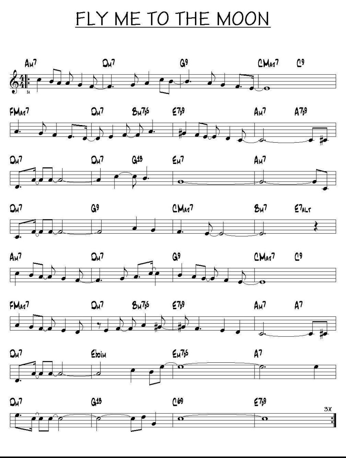 Fly me to the moon” sheet music 🎼 #flymetothemoon #sheetmusic