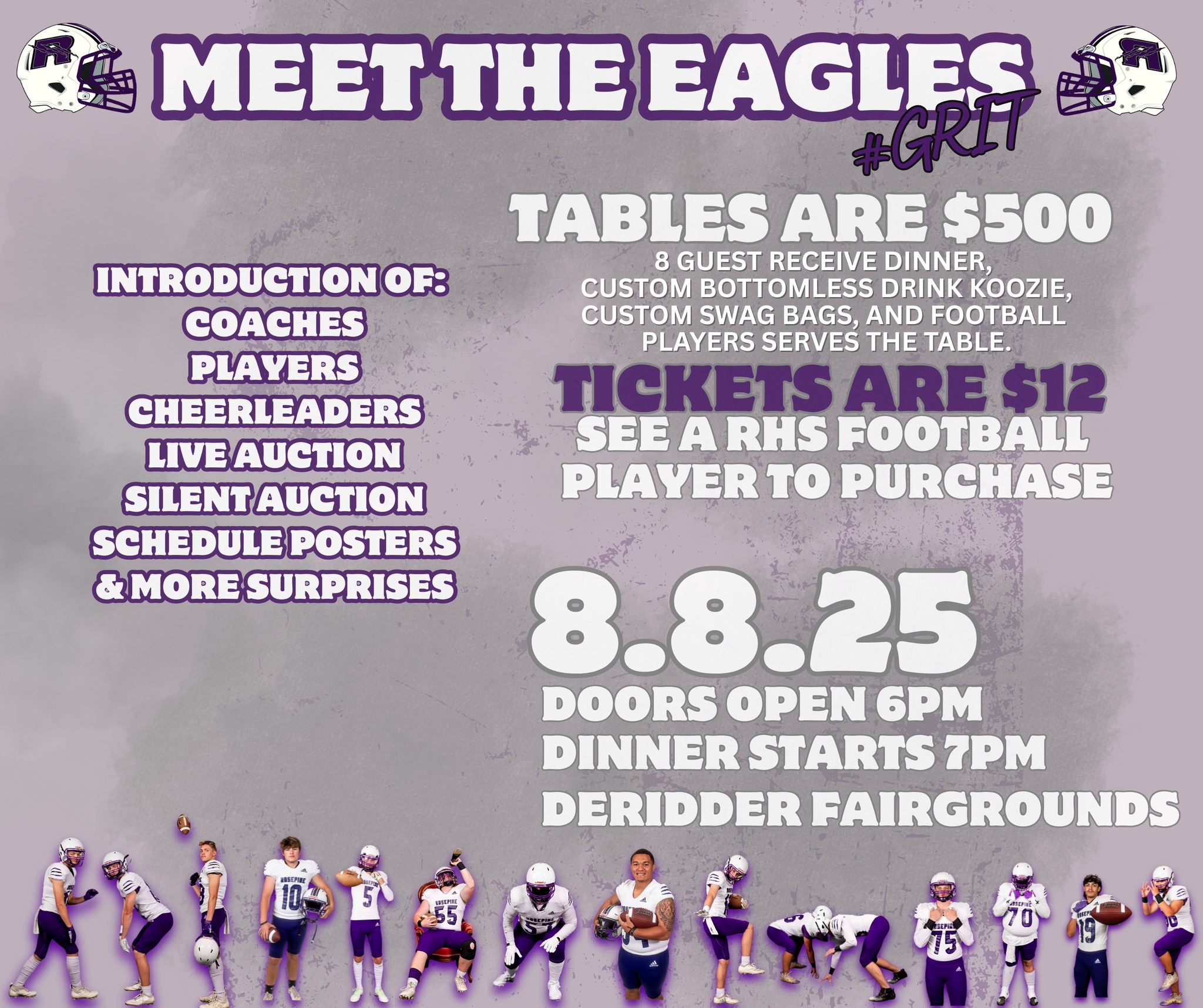 📣💜 MEET THE EAGLES 💜📣... - Rosepine Jr./Sr. High Football | Facebook