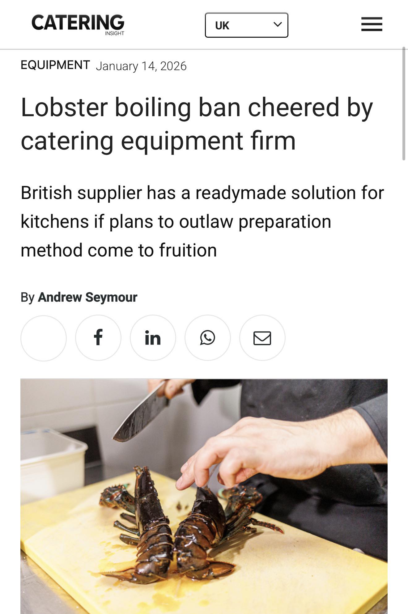 A ban on boiling lobsters... - The Gulf Area Fishing News | Facebook