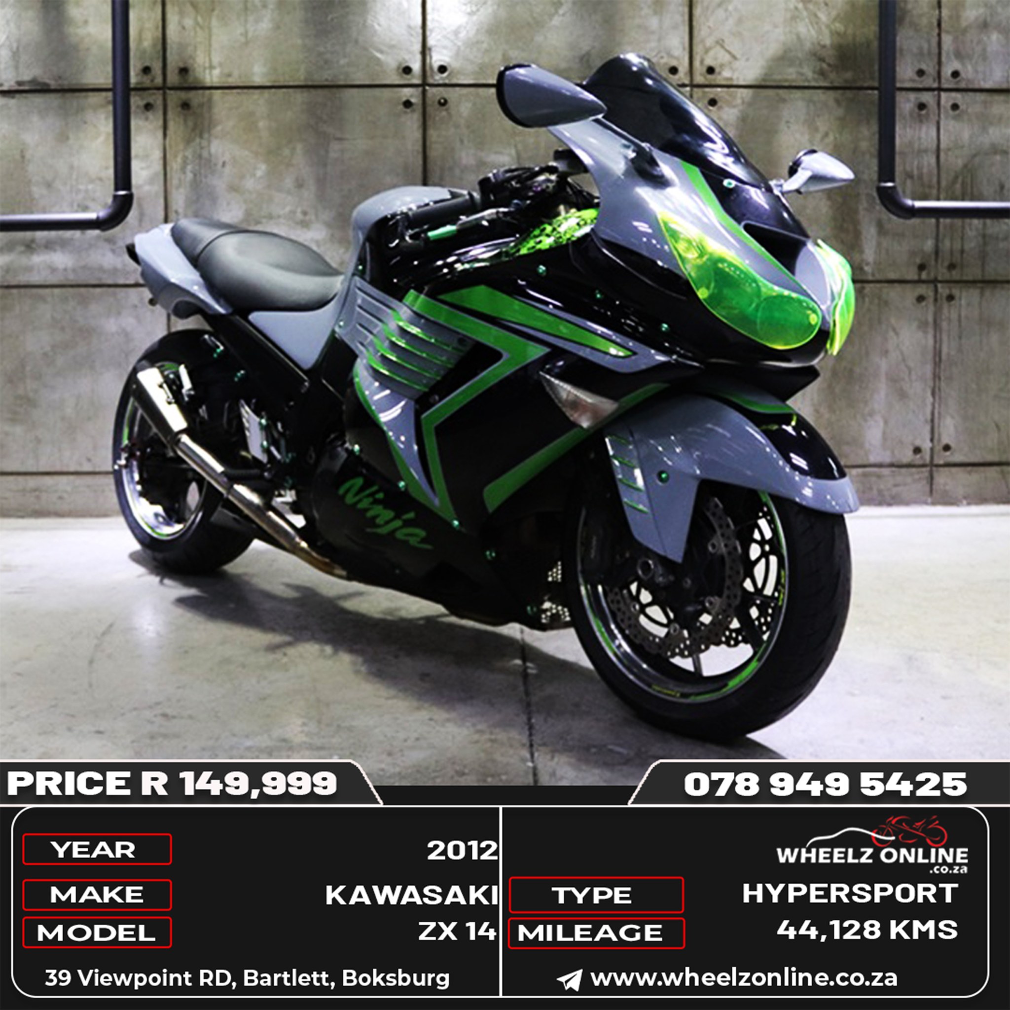 🔥 BIG BORE BRUTALITY. 🔥 The 2012 Kawasaki ZX-14 comes from an