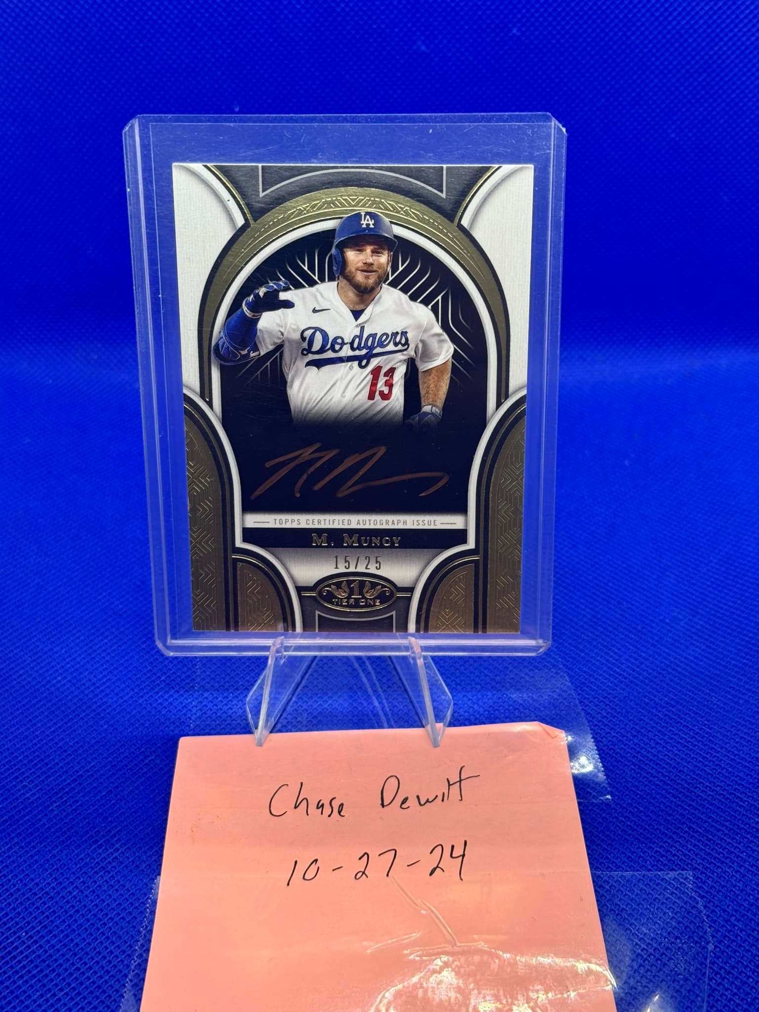 Max Muncy on-card auto relic found in 2025 Topps jumbo
