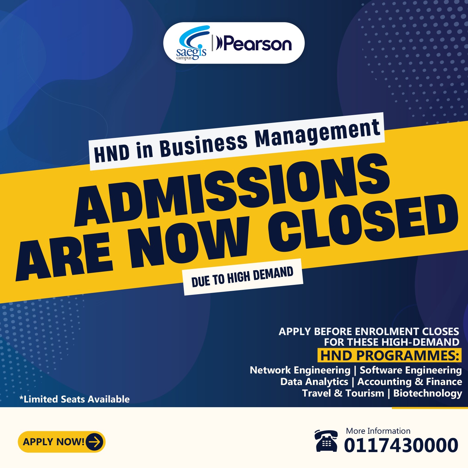 Saegis - Don’t miss your chance to enroll in our other high-demand HND ...