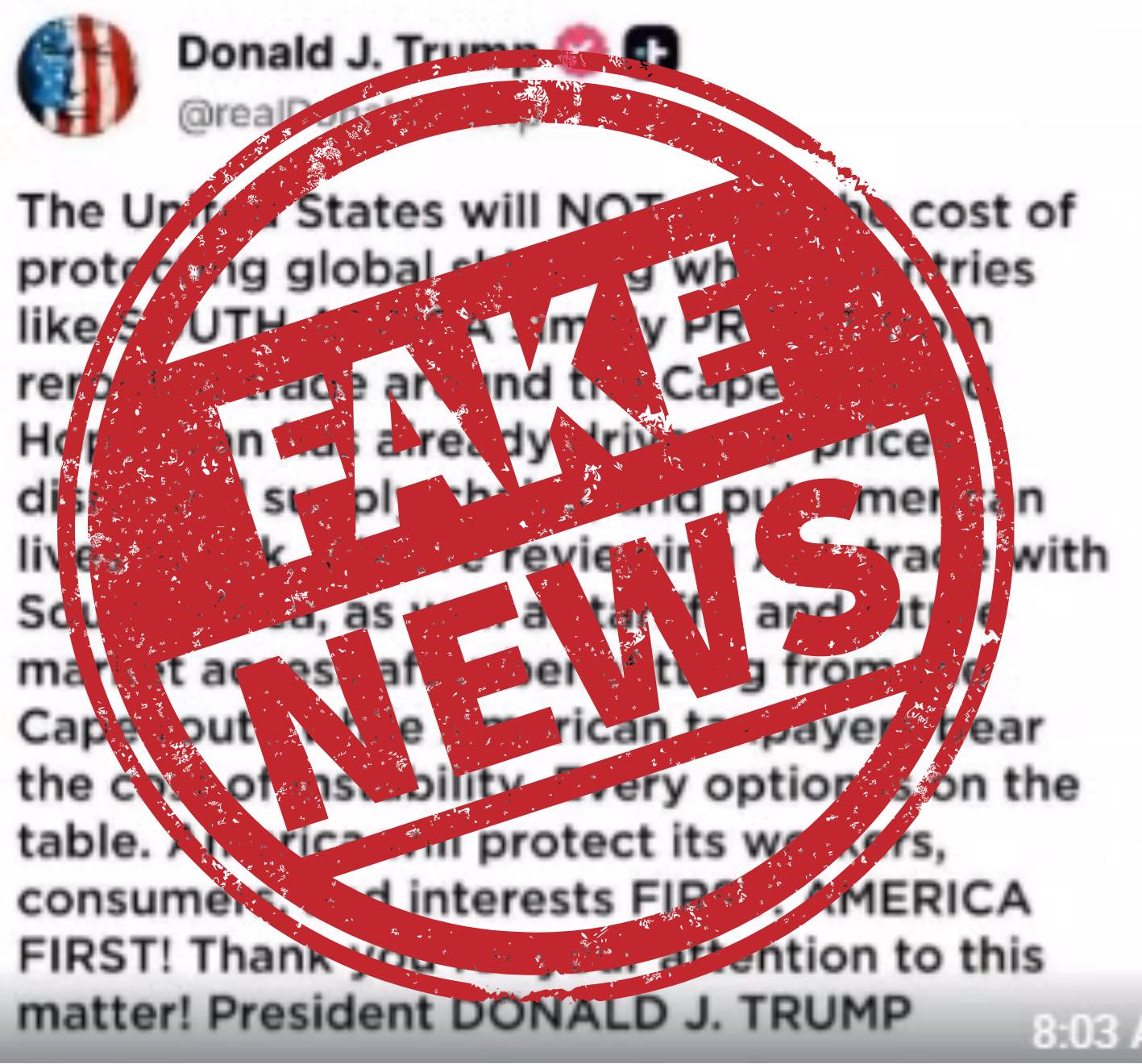 We are aware of a fabricated message circulating online that is