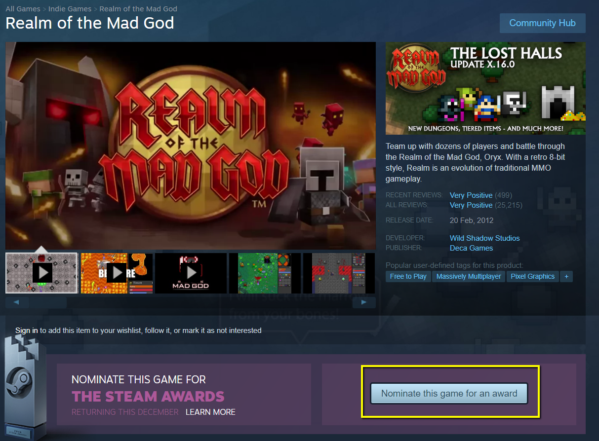 Realm of the Mad God - Show your support and VOTE for RotMG in the ...
