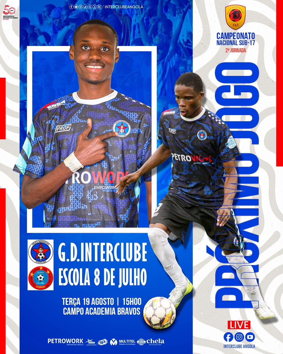 Interclube - Formação 🔜 Próximo Jogo ⚽️ 🆚 Escola 8 de Julho / 🗓️ Terça ...