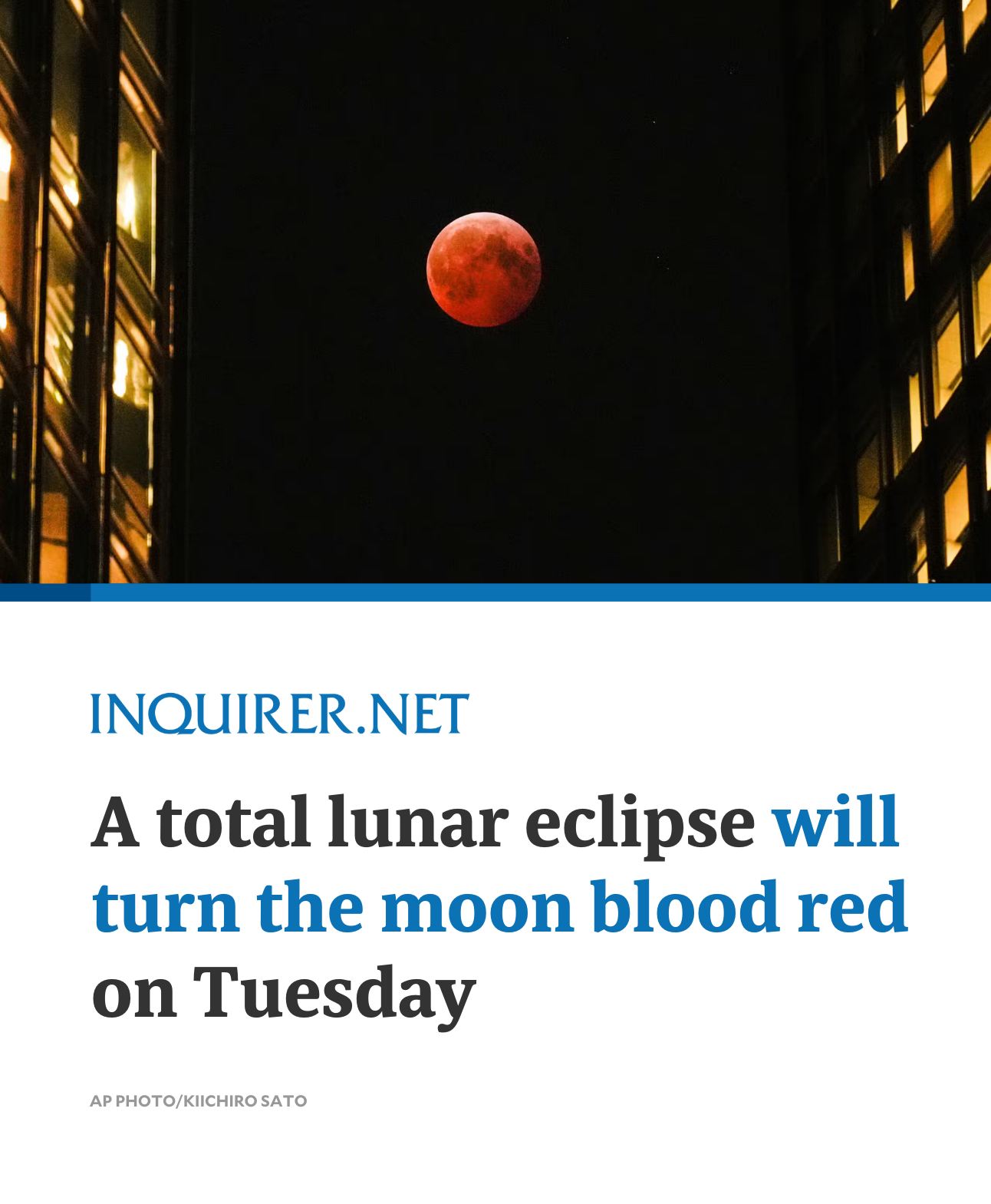 INQUIRER.net - A blood-red moon will soon grace the skies... | Facebook