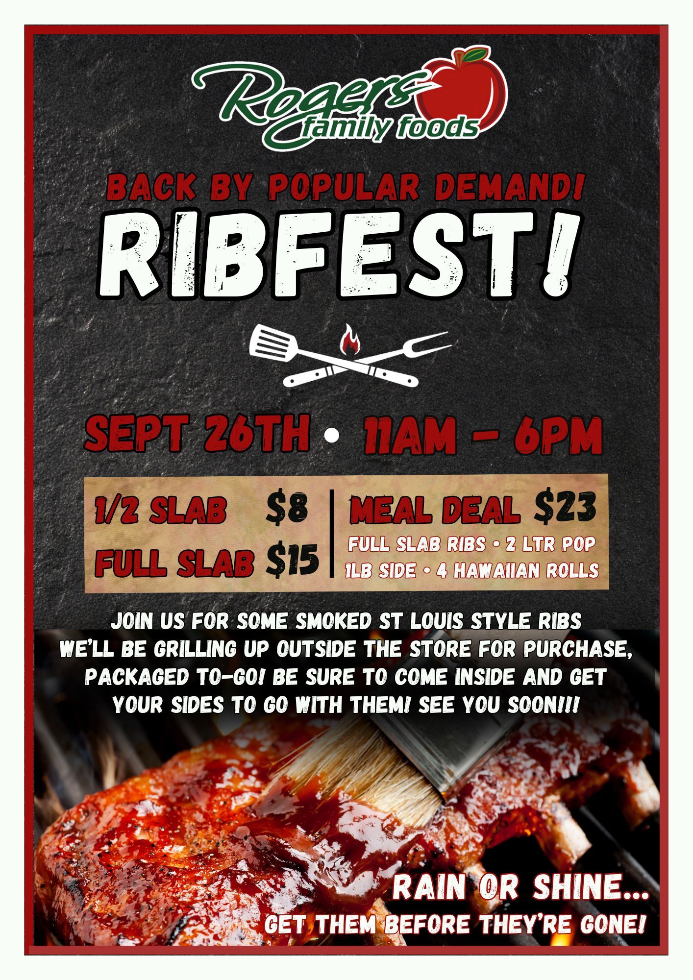 🎉🍖 RIBFEST IS TODAY! 🍖🎉 The wait is... - Roger's of Glennie | Facebook