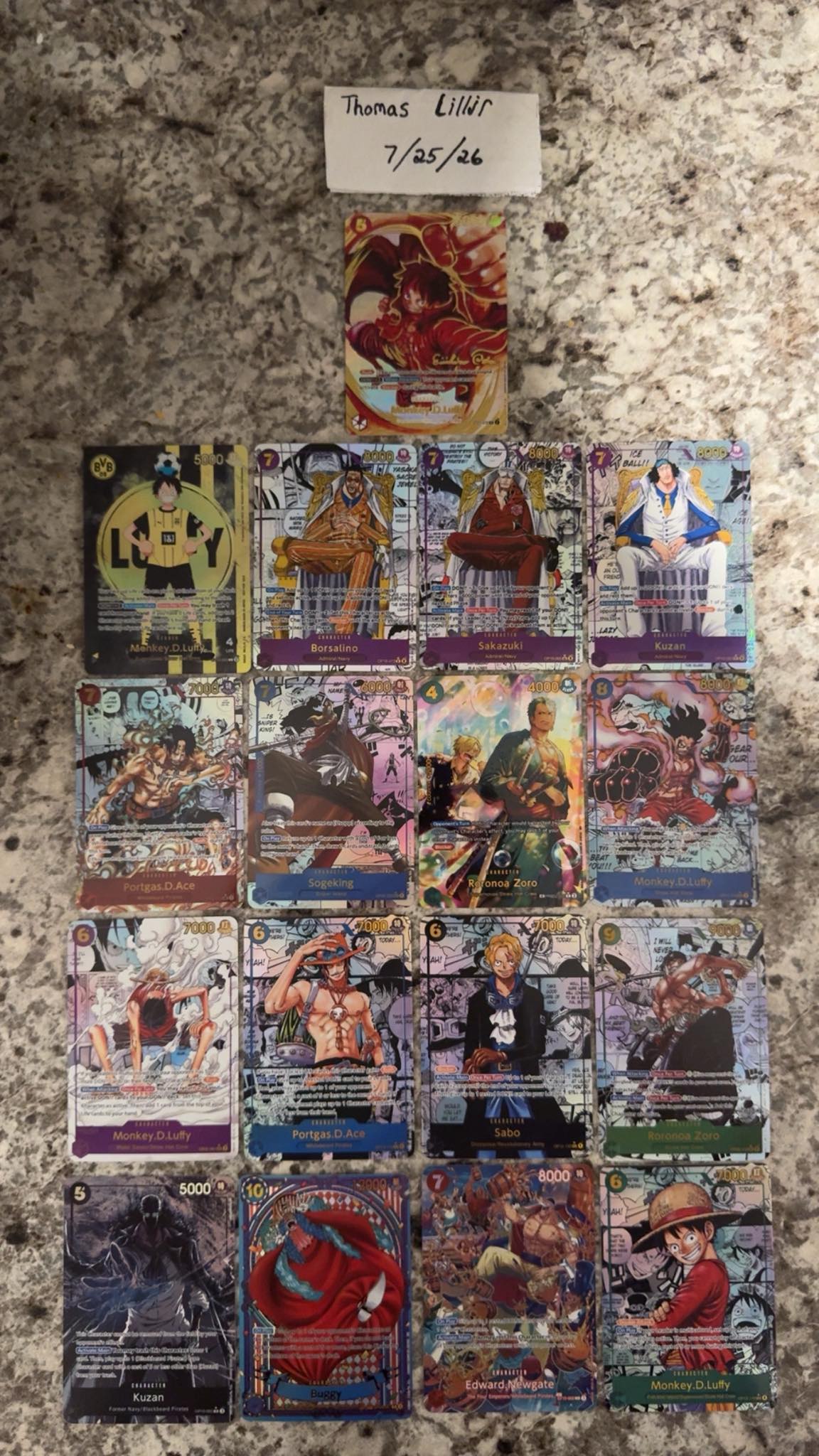 Rare Monkey D Luffy anniversary card in One Piece TCG