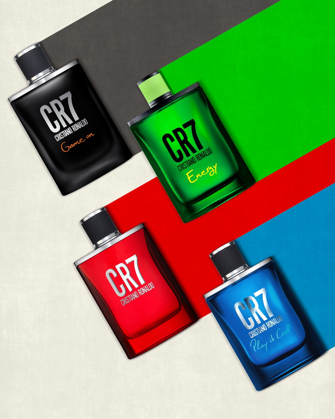 Power your day with the CR7 fragrance collection. Bold. Fresh. Unstoppable. Which one matches your mood today? ⚡️ #CR7 #CRISTIANORONALDO #PLAYFECTIONISM #CR7FRAGRANCES