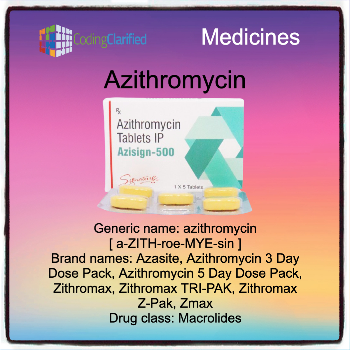 What is azithromycin? Azithromycin is... - Coding Clarified | Facebook