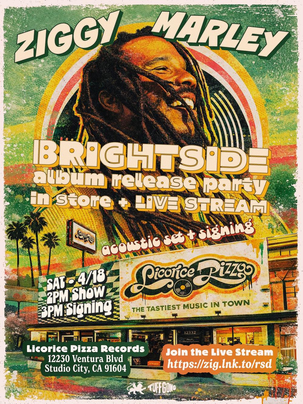 Join Ziggy Marley this Saturday, April 18th for a special Record