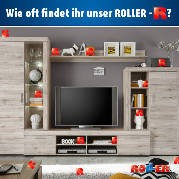 Unsere ROLLER-R haben sich in der Wohnwand BOOM versteckt! Wie viele könnt ihr wiederfinden? Viele Grüße euer ROLLER-Team