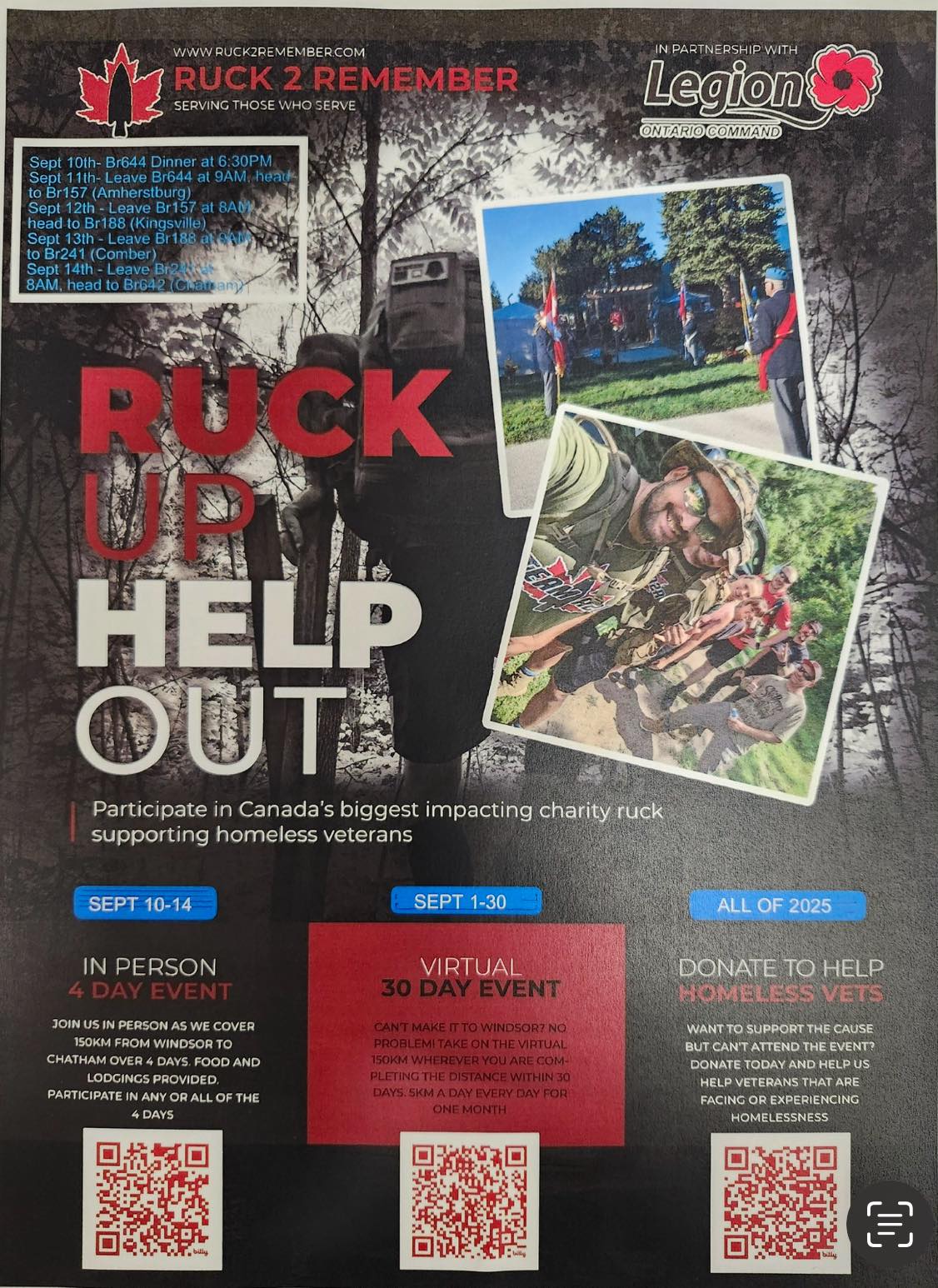 🇨🇦 Ruck to... - Royal Canadian Legion Fort Malden Branch 157 | Facebook