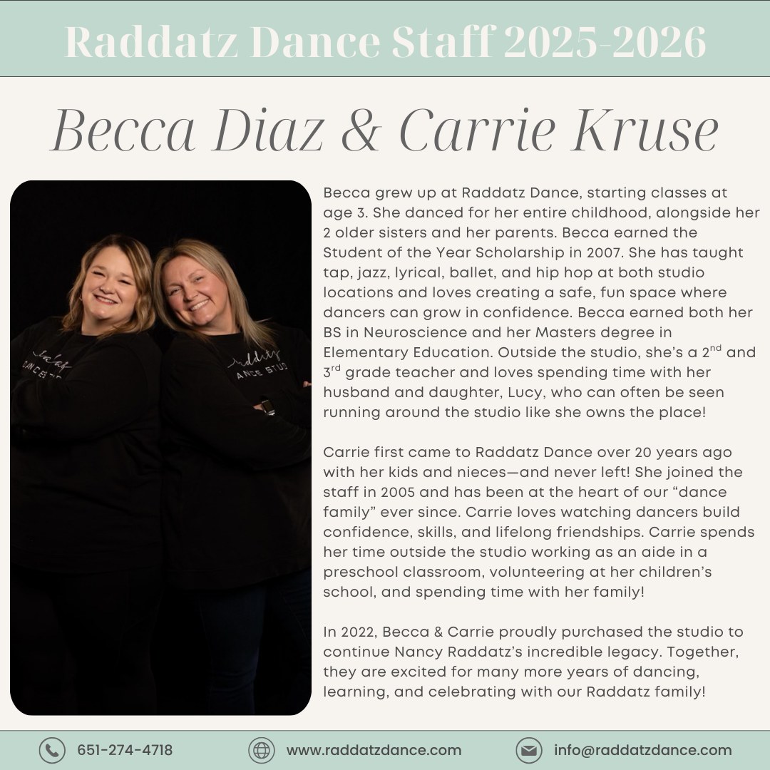 Raddatz - Meet the Owners of Raddatz Dance Becca grew up at Raddatz ...