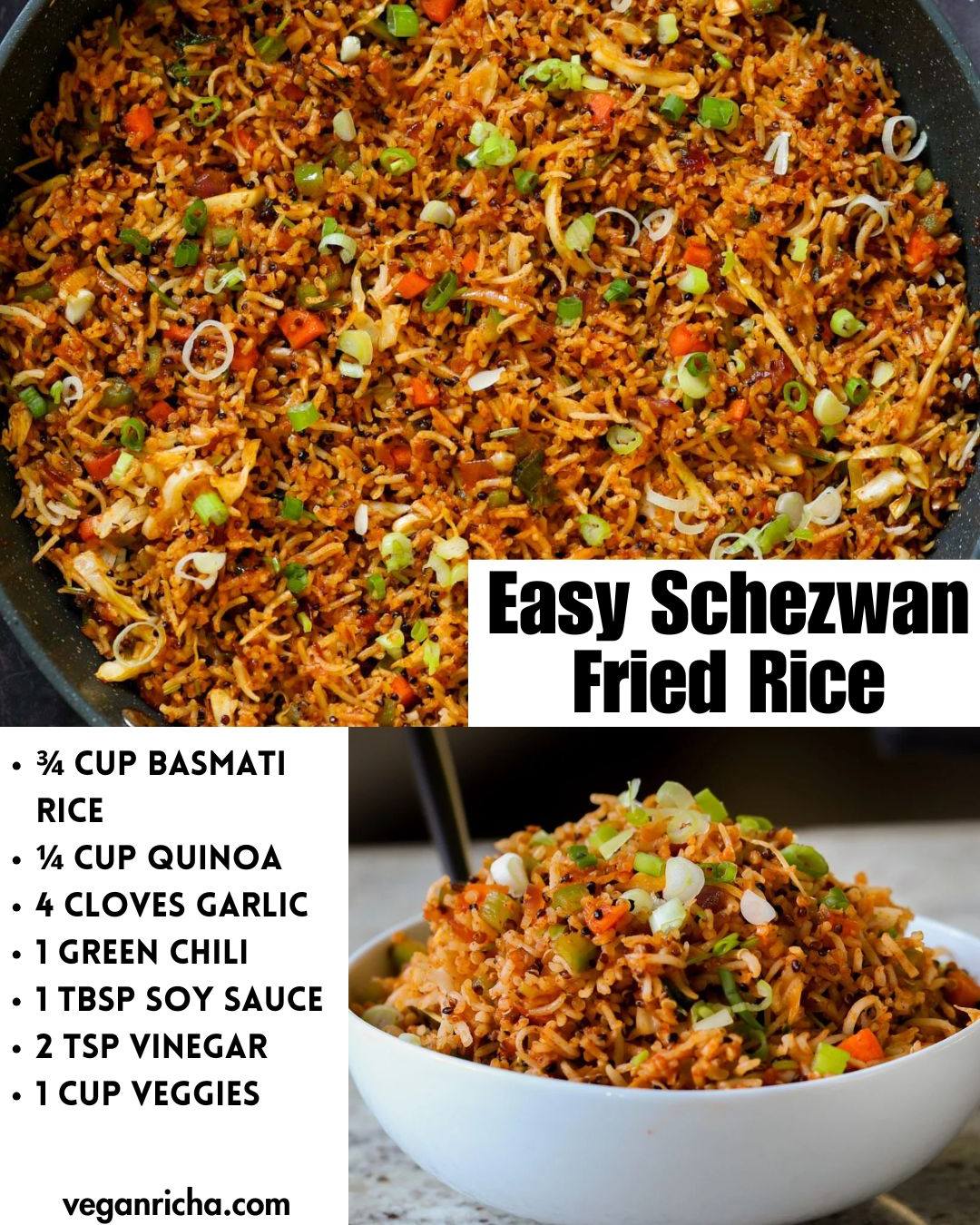 Vegan - This Indo-Chinese veggie filled, Schezwan fried rice is ...