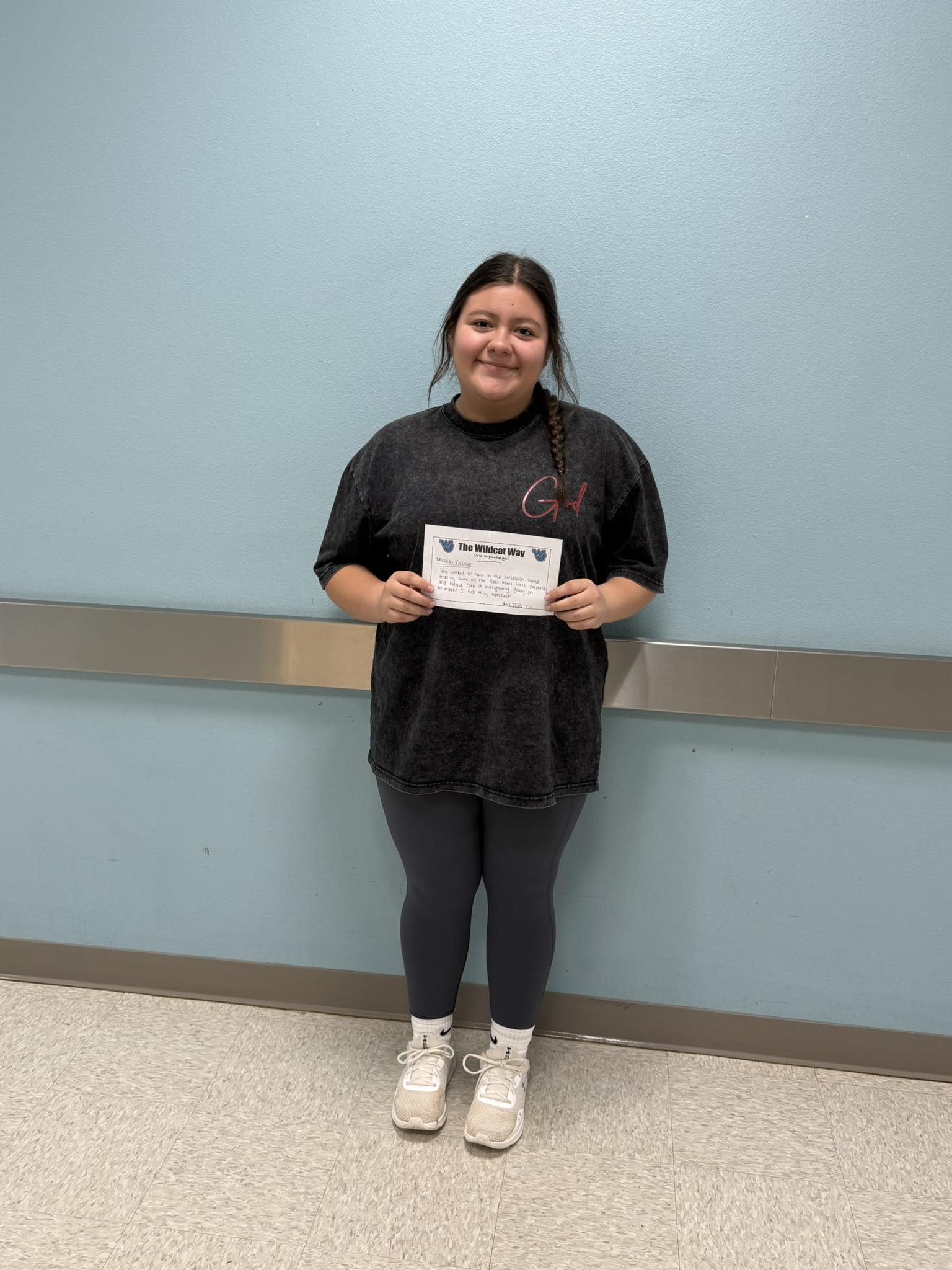 Wellman-Union - Micaela earned a Wildcat Way for her hard work prepping ...