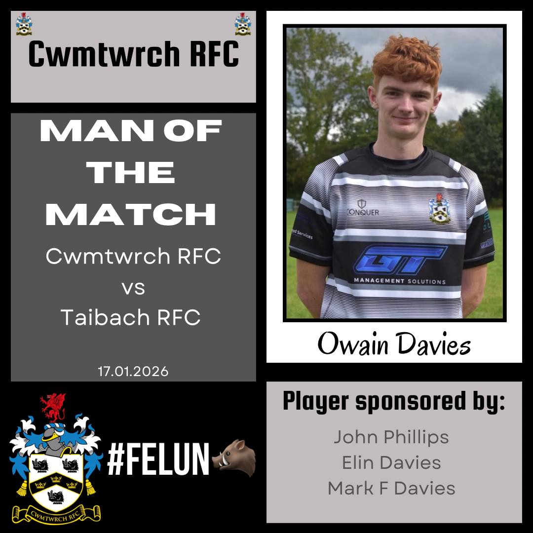 Cwmtwrch Rfc - 🏅𝗠𝗔𝗡 𝗢𝗙 𝗧𝗛𝗘 𝗠𝗔𝗧𝗖𝗛 | Owain Davies🏅... | Facebook