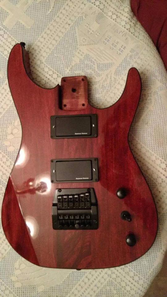 Kahler locking nut and fixed bridge on custom guitar