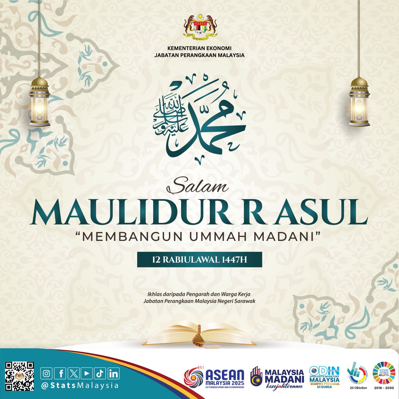 DOSM - MAULIDUR RASUL 1447H/2025M Setiap tahun, 12 Rabiulawal merupakan ...