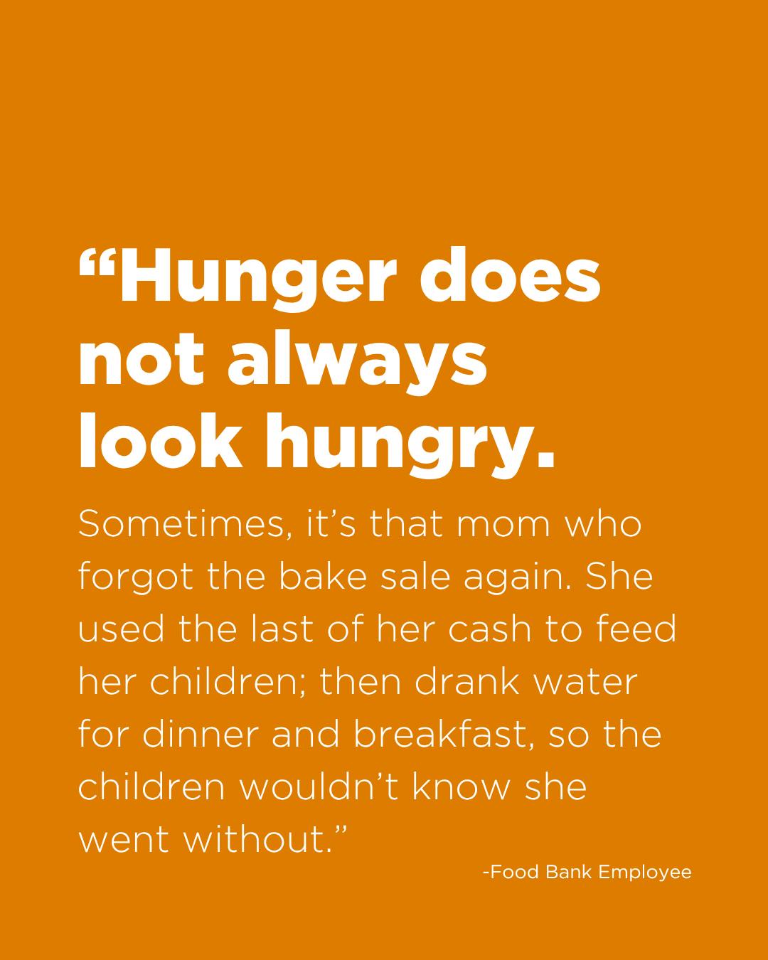 Feeding - Hunger doesn’t always look like an empty plate. It can look ...