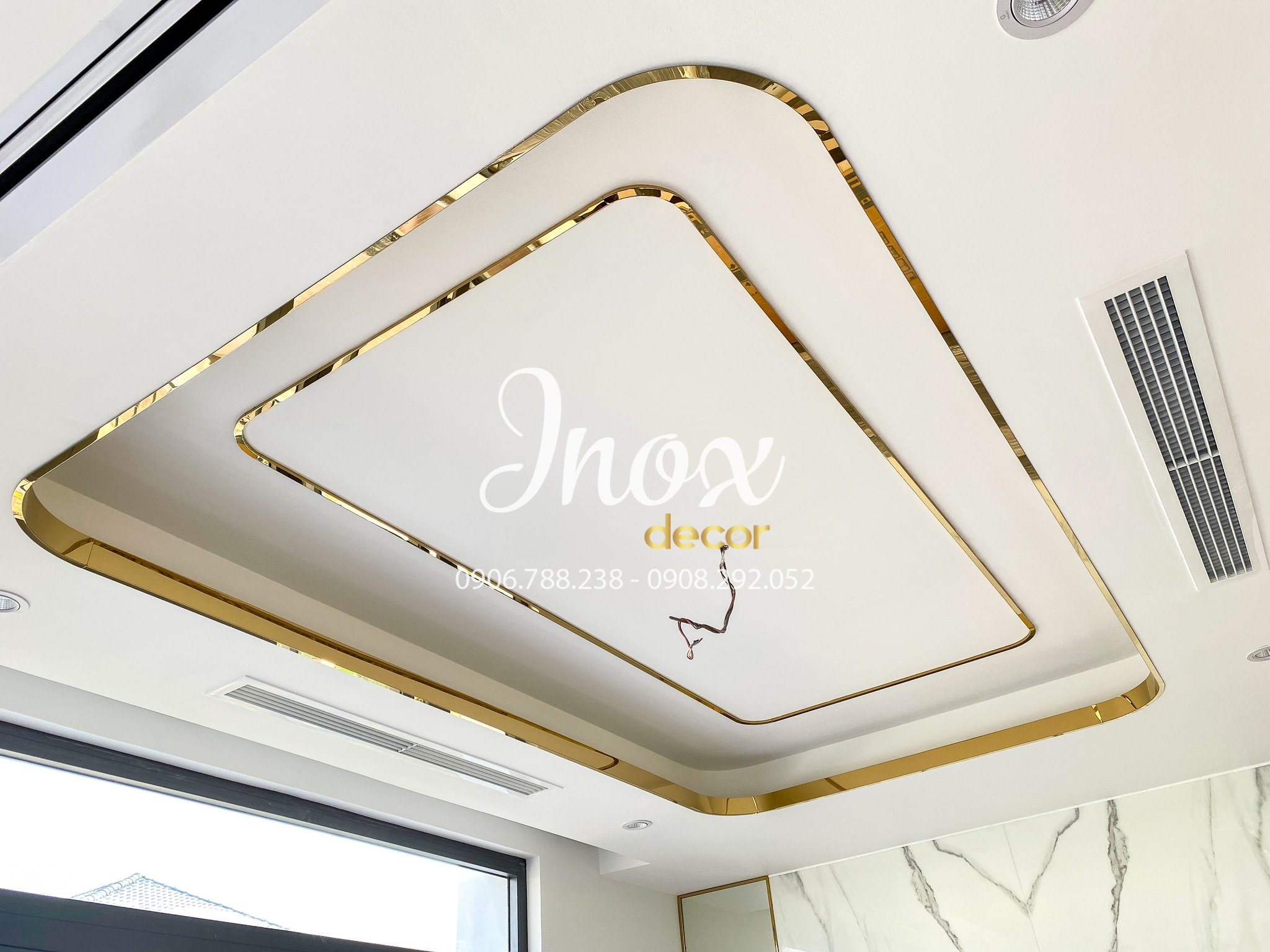 Inox - Triển khai các hệ ốp nẹp trần bằng inox 304 vàng gương. ⚽Website ...