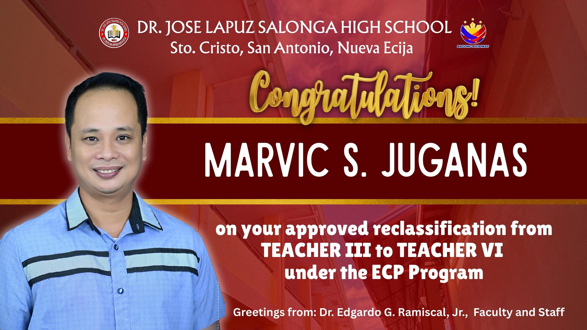 Dr. - Warmest congratulations, SIR MARVIC JUGANAS On your official ...