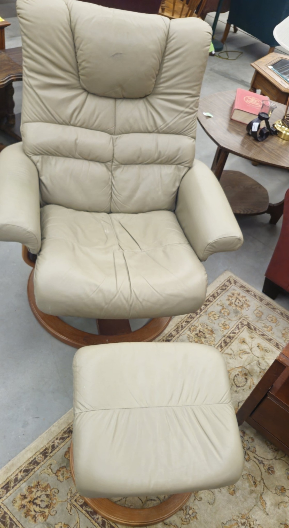 Habitat - Swivel rocker leather chair and ottoman $65. | Facebook