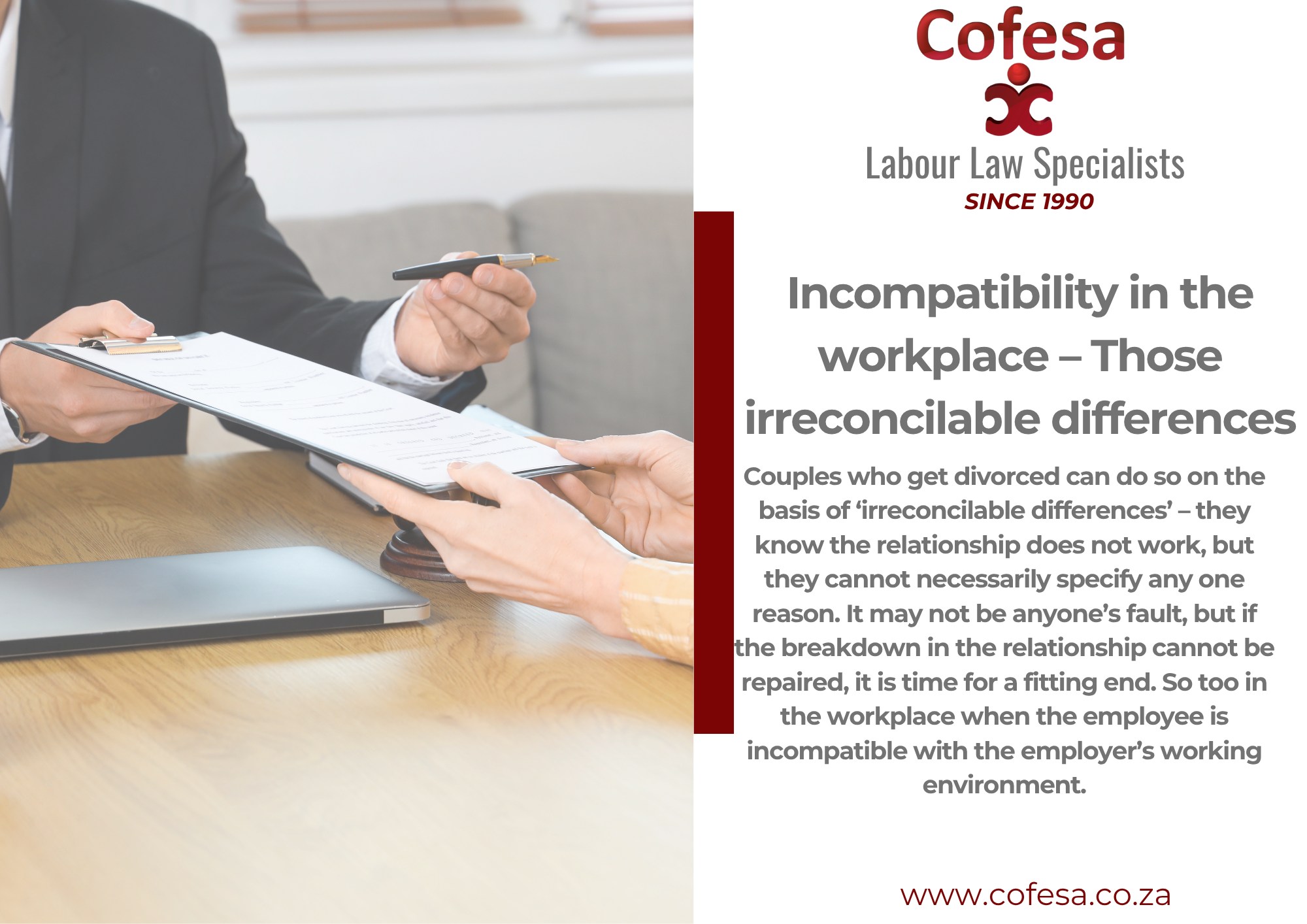 Incompatibility in the... - Cofesa Labour Law Specialists | Facebook