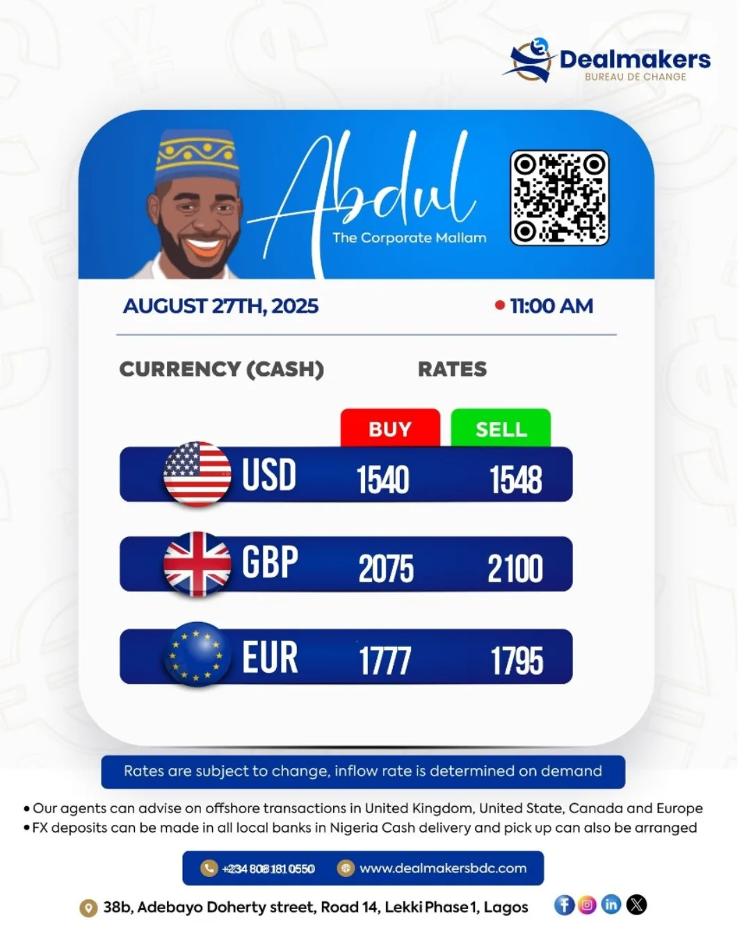 dealmakersbdc - August 27th, 2025 ⏱ 11:00AM Office: 38b, Adebayo ...
