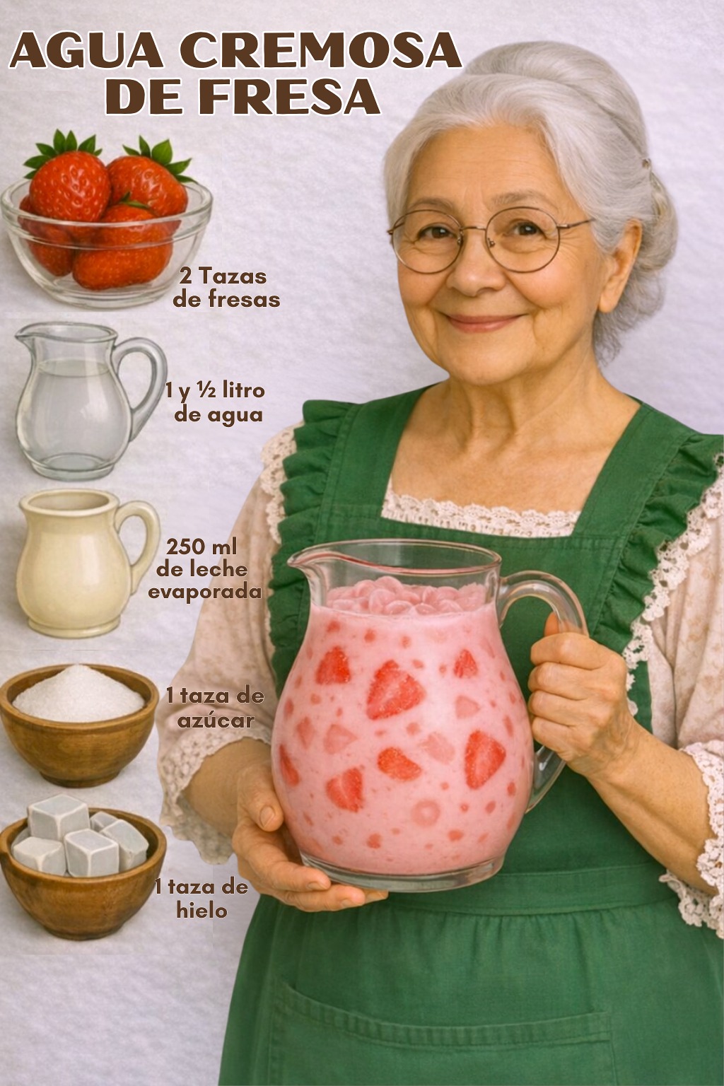 Recetas de Nona - AGUA CREMOSA DE FRESA DE LA ABUELA... | Facebook