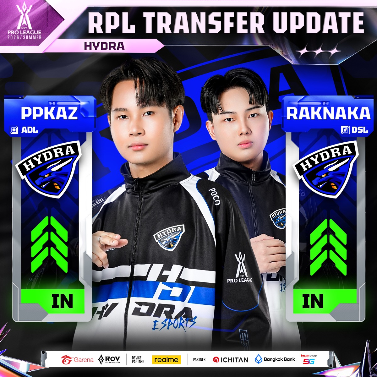 มังกรน้ำเงิน 🐲Hydra ประกาศเสริมทัพ... - Garena RoV Tournament | Facebook