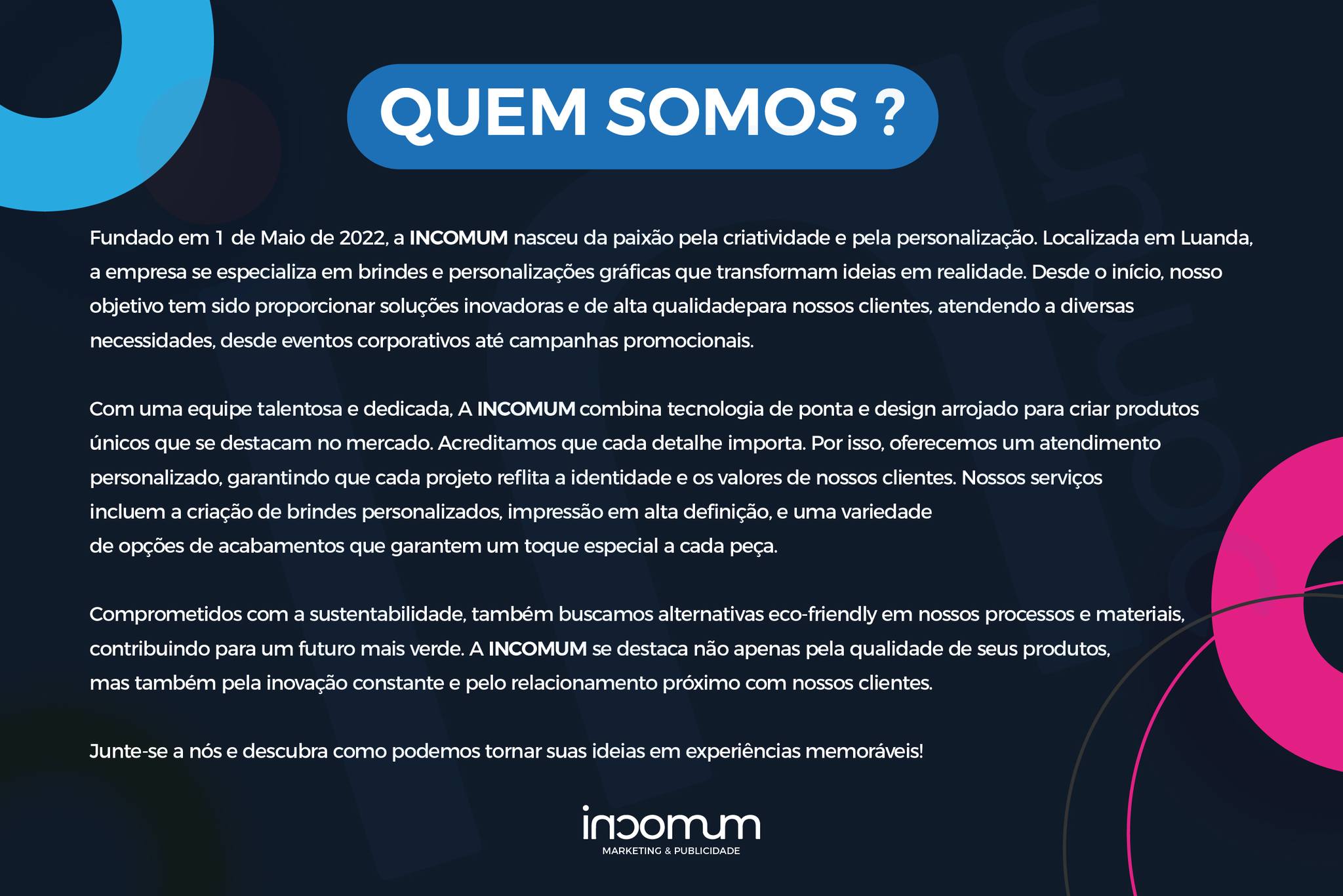 Incomum AO - Marketing & Publicidade | Luanda