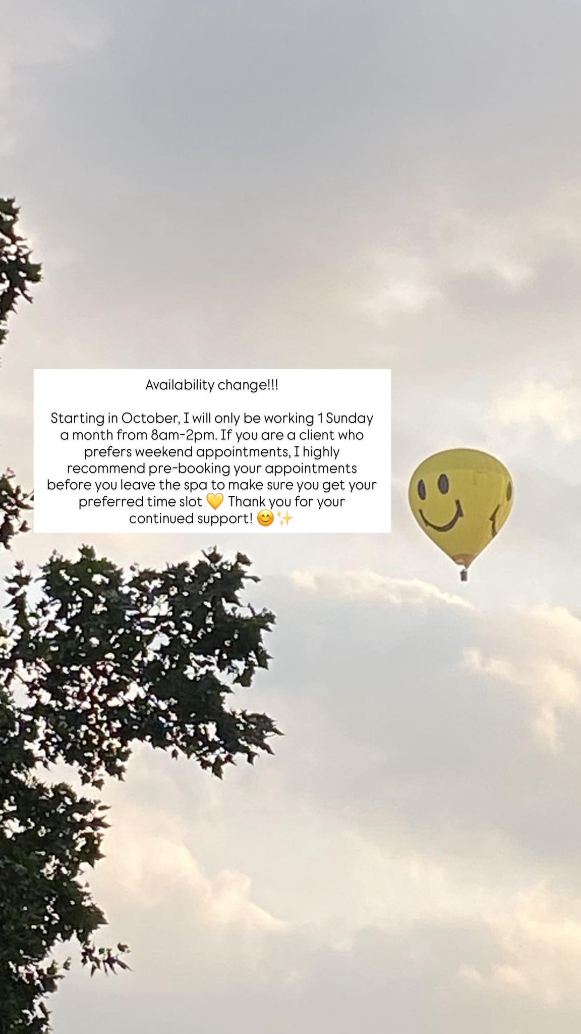 Rae - Important booking information!! ⬇️⬇️⬇️ 🌞🌻💛 The following Sundays ...