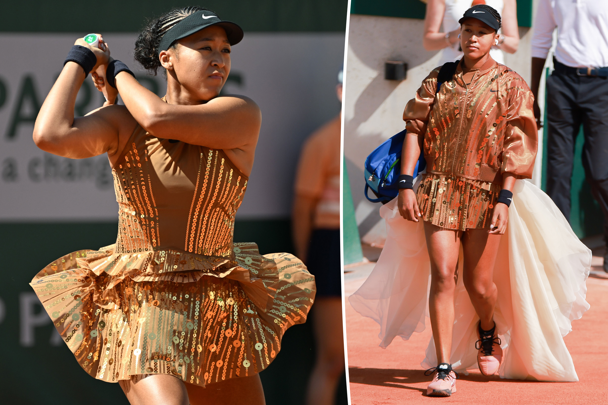 Naomi Osaka's French Open 2026 outfits include sequins, ruffles