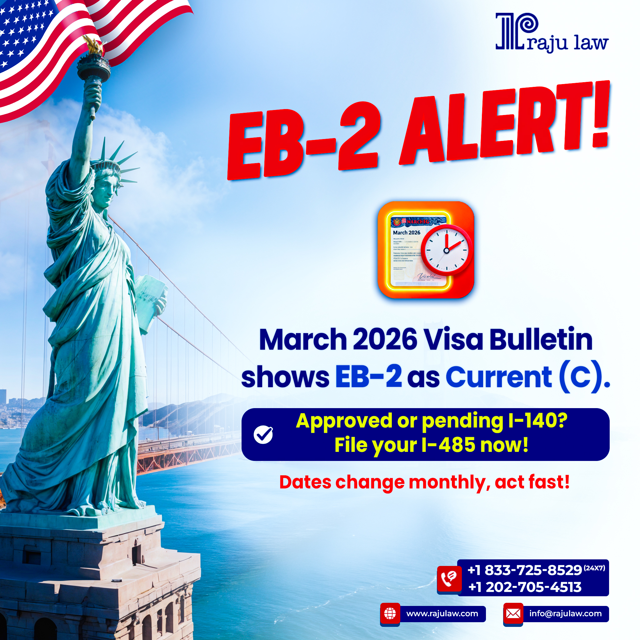 🚨 Big News for EB-2... - Raju Law - US Immigration Attorney | Facebook
