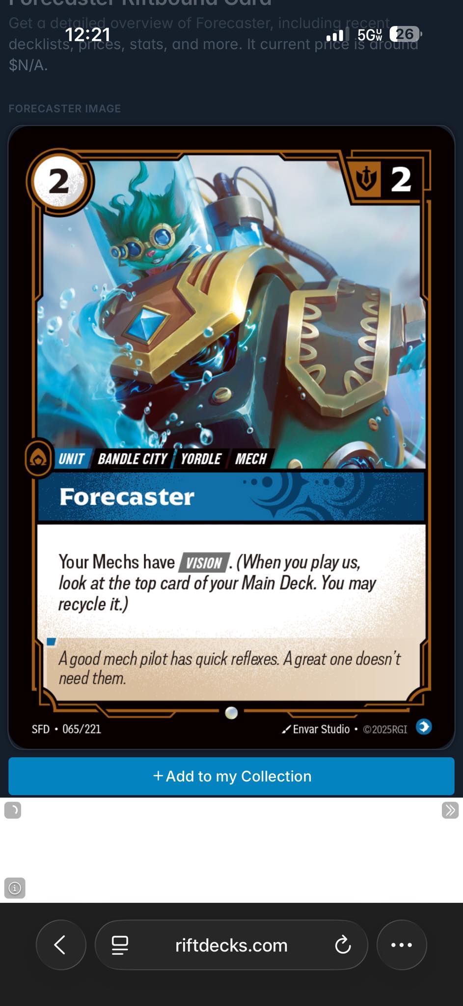Riftbound TCG - Rulings & FAQs | If I have forecaster in base will my ...