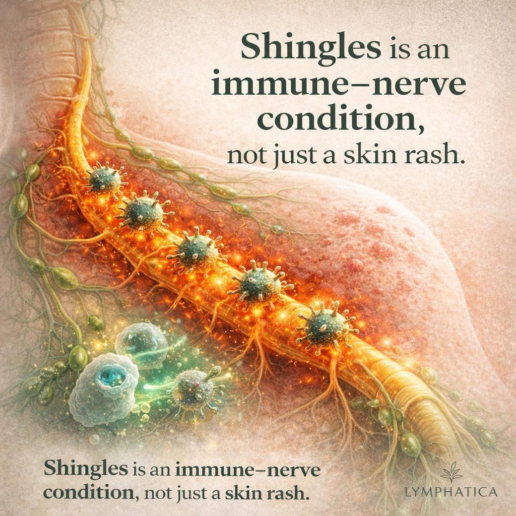 🦠 SHINGLES & THE IMMUNE SYSTEM Why your immune health matters more than you think Many people think shingles is “just a skin rash”. In reality… 👉 Shingles is an immune system