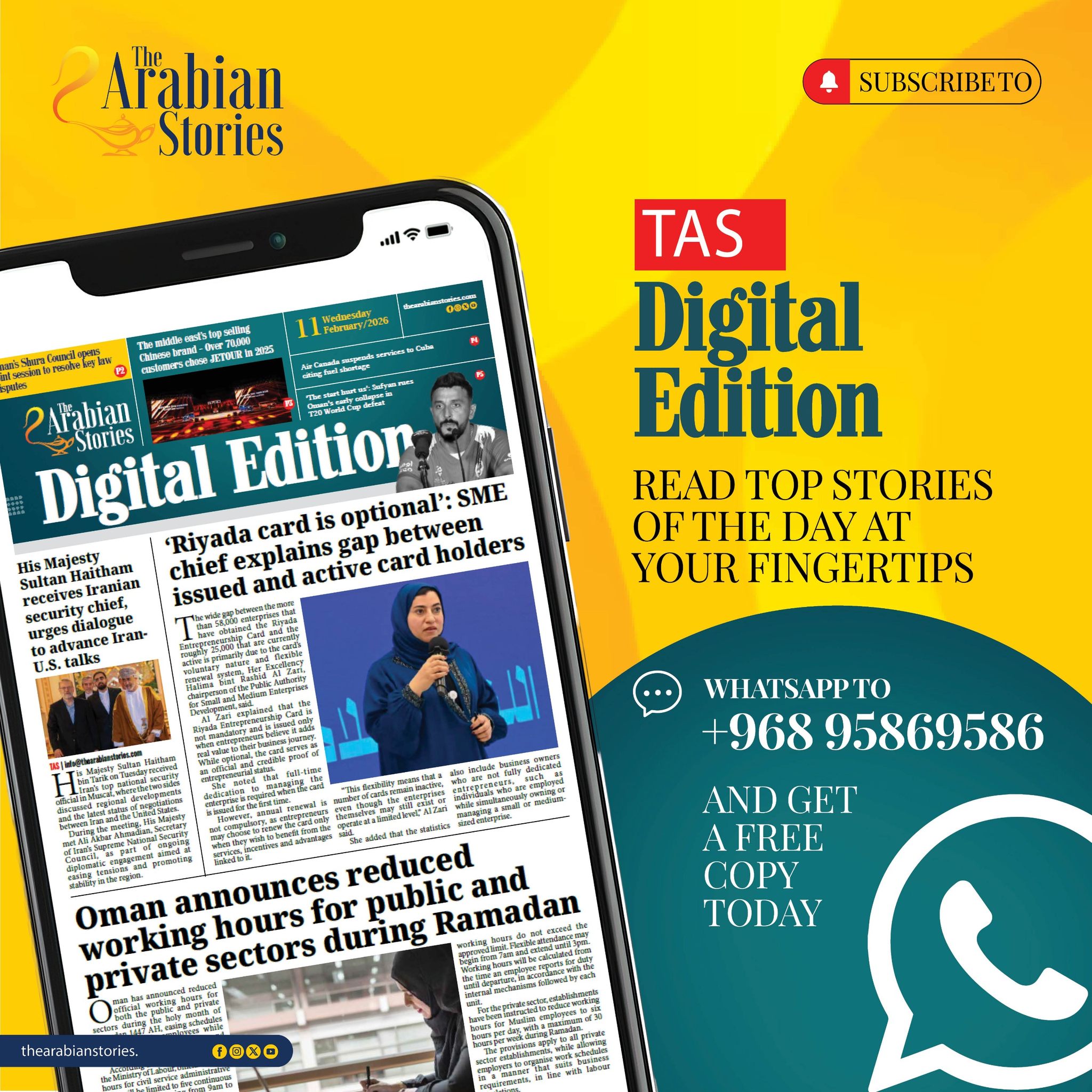Here’s the front page of today’s... - The Arabian Stories | Facebook